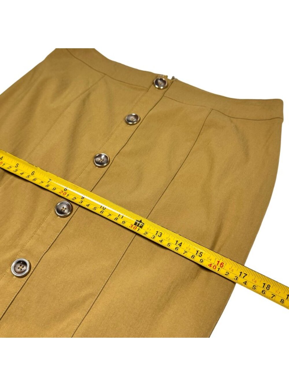 WHBM Button Front Pencil Skirt Sz 6 Knee Length Stretch Preppy Classic - Picture 7 of 12